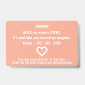 hi i have multiple sclerosis patience pvc badge バッジ (裏面)