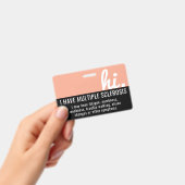 hi i have multiple sclerosis patience pvc badge バッジ (手持ち)