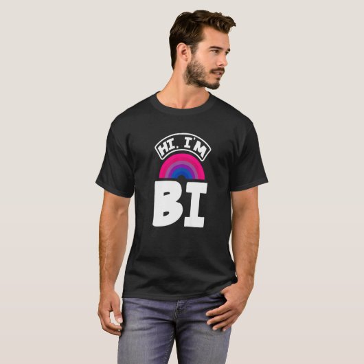 Hi I'm Bi Funny Bi Pride Flag Bisexual Premium Tシャツ (正面フル)