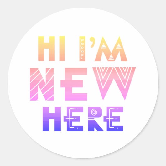 HI IM NEWこちらベビー ラウンドシール (正面)