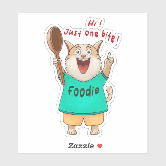 Hi! Just One Bite! Cat — The Foodie’s Inner Voice シール (シート)