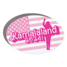 "Hi Kamala" - Oval Car Magnet (タグラインなし)