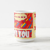 HI Karen Love You with bright red and patterned    コーヒーマグカップ (中央)