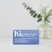 Hi My Name is はっきりした Diagonal Shadow Blue Gradient 名刺 (スタンド正面)