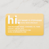 Hi My Name is はっきりした Diagonal Shadow Yellow Gradie 名刺 (正面)