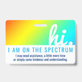 HI ON THE AUTISM SPECTRUMメディカルID pvcバッジ バッジ (表面)