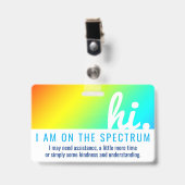 HI ON THE AUTISM SPECTRUMメディカルID pvcバッジ バッジ (クリップ付き表面)