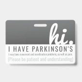 hi parkinsons diseassist忍耐pvcバッジ バッジ (表面)
