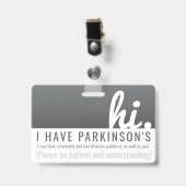 hi parkinsons diseassist忍耐pvcバッジ バッジ (クリップ付き表面)