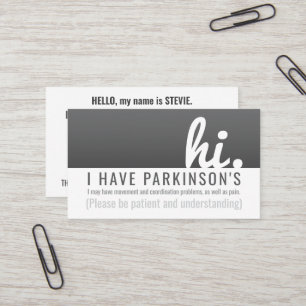 hi parkinsons diseassist忍耐pvcバッジ 名刺
