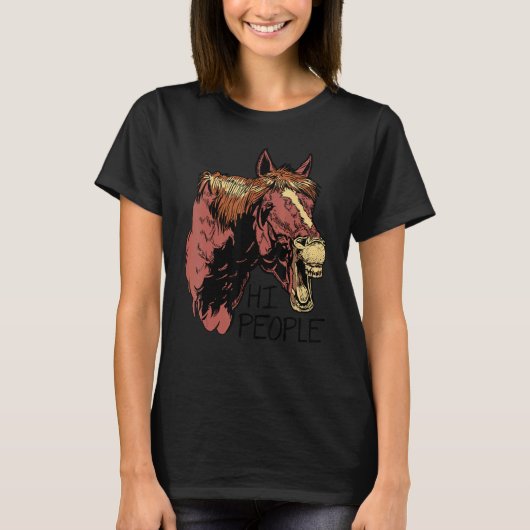 Hi People Graphic Horse Lover Equestrian Rider Hor Tシャツ (正面)