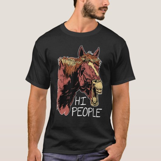 Hi People Graphic Horse Lover Equestrian Rider Hor Tシャツ (正面)