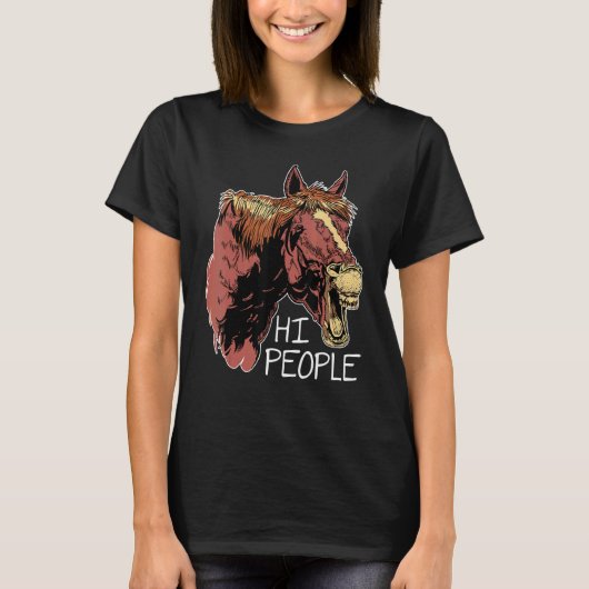 Hi People Graphic Horse Lover Equestrian Rider Hor Tシャツ (正面)