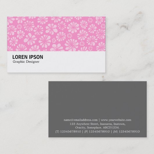 Hi-Phi - 0100 – ピンクフローラ 名刺 (正面/裏面)