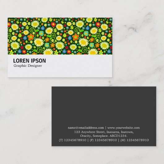 Hi-Phi - 0115 -春の花- Dk Green 名刺 (正面/裏面)