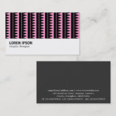 Hi-Phi - 0414 -アステカスタイルパターン – ピンク 名刺 (正面/裏面)