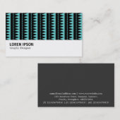 Hi-Phi - 0414 -アステカスタイルパターン – Ltターコイズ 名刺 (正面/裏面)