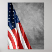 Hi Res COMPACT PHOTO BACKDROP - US Flag Gray ポスター (正面)