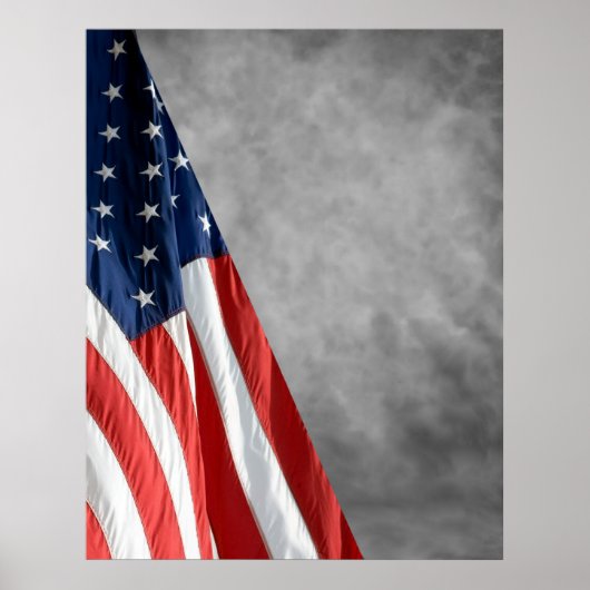 Hi Res COMPACT PHOTO BACKDROP - US Flag Gray ポスター (正面)