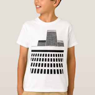 Hi-Rise Office Windowsパターン(白黒) Tシャツ