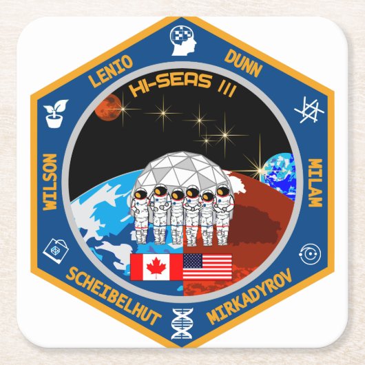 HI-SEAS IIIのコースター スクエアペーパーコースター (正面)