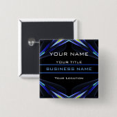 Hi Tec Futuristic Business Nameタグ 缶バッジ (正面&裏面)