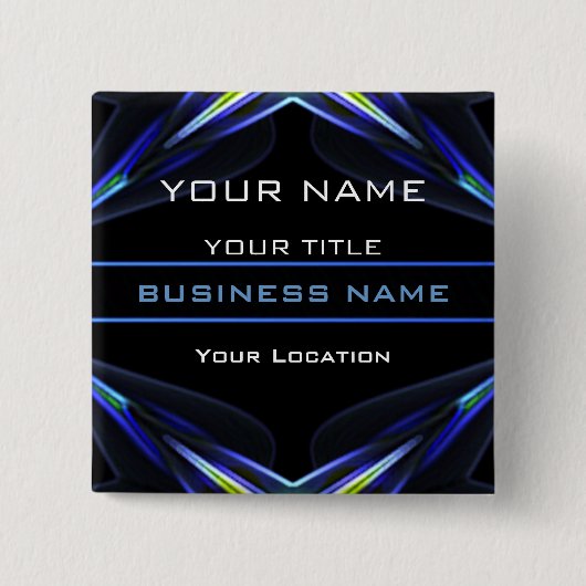 Hi Tec Futuristic Business Nameタグ 缶バッジ (正面)