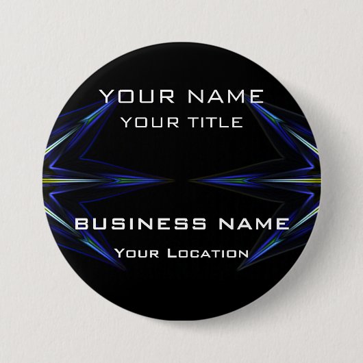 Hi Tec Futuristic Business Nameタグ 缶バッジ (正面)