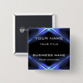 Hi Tec Futuristic Business Nameタグ 缶バッジ (正面&裏面)