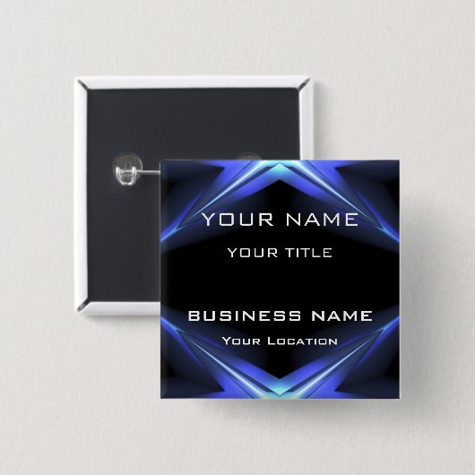 Hi Tec Futuristic Business Nameタグ 缶バッジ (正面&裏面)