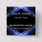 Hi Tec Futuristic Business Nameタグ 缶バッジ (正面)