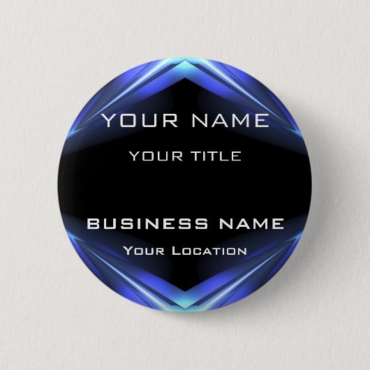 Hi Tec Futuristic Business Nameタグ 缶バッジ (正面)