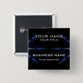 Hi Tec Futuristic Business Nameタグ 缶バッジ (正面&裏面)