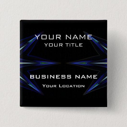 Hi Tec Futuristic Business Nameタグ 缶バッジ (正面)