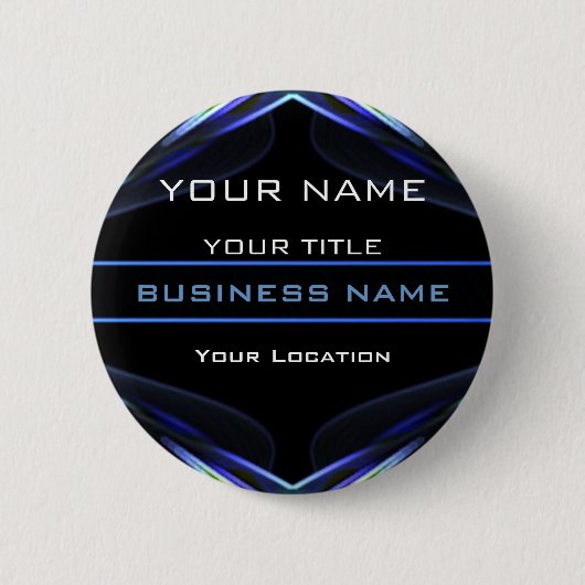 Hi Tec Futuristic Business Nameタグ 缶バッジ (正面)