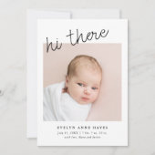 hi thereスクリプカジュアルトベビーフォトコラージュ誕生 案内状 (正面)