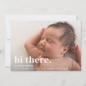 Hi Thereタイプモダンブルーフォト誕生のお知らせ 案内状 (正面)