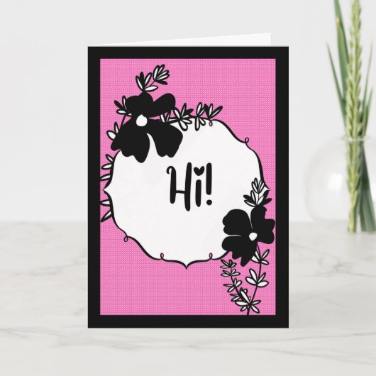 Hi There! – Bright Floral Hello Card カード (正面)