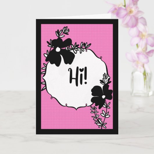 Hi There! – Bright Floral Hello Card カード (蘭)