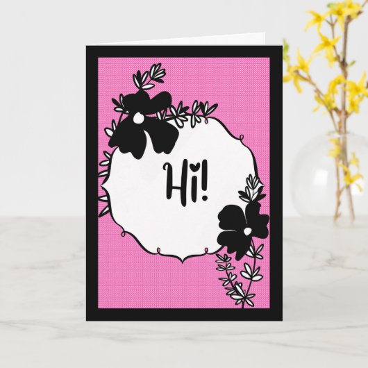 Hi There! – Bright Floral Hello Card カード (黄色い花)