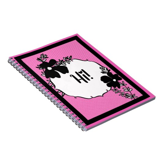Hi There! – Bright Floral Hello Notebook ノートブック (右側)