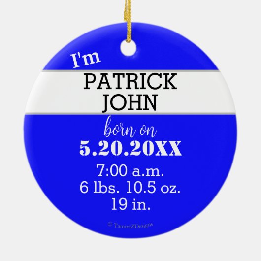 Hi To The World Blue Green誕生統計名 セラミックオーナメント (裏面)