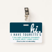 hi touretsyndrome persistence pvc badge バッジ (正面クリップ)