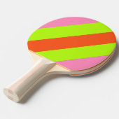 HI-VISとピンクはっきりしたストライプの 卓球ラケット (正面アングル)