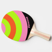 HI-VIS and Pink Circle Stripe with Name Ping Pon 卓球ラケット (横)