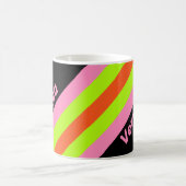 HI-VIS and Pink Stripes with Name コーヒーマグカップ (中央)