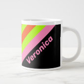 HI-VIS and Pink Stripes with Name ジャンボコーヒーマグカップ (右)