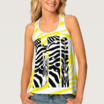 "Hi" Zebra Black/White Stripes YELLOW SUMMER 2023 タンクトップ<br><div class="desc">HELLO Summer 2023 "Hi" Zebra Yellow/Black/White Stripes Abstract Trendy Yellow Summer 2023. Two sides design Tank Top Decorated with "Hi" Calligraphy (Lettering), Cute Zebra, Zebra Stripes Black & White Pattern. Abstract Trendy Design. Clothing & Shoes > Women > Clothing > Tops & T-Shirts > Tank Tops. Tank Top Beautiful gift....</div>