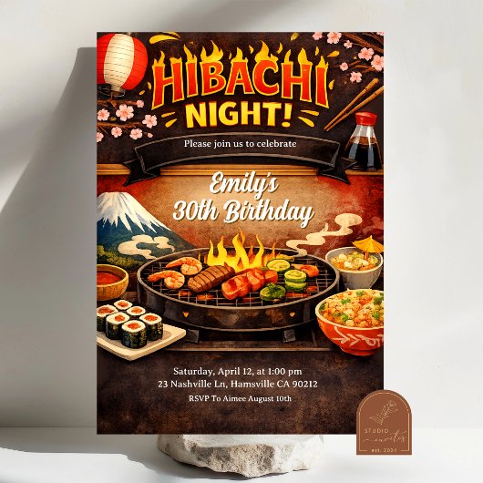 Hibachi Night Birthday Invitation 招待状