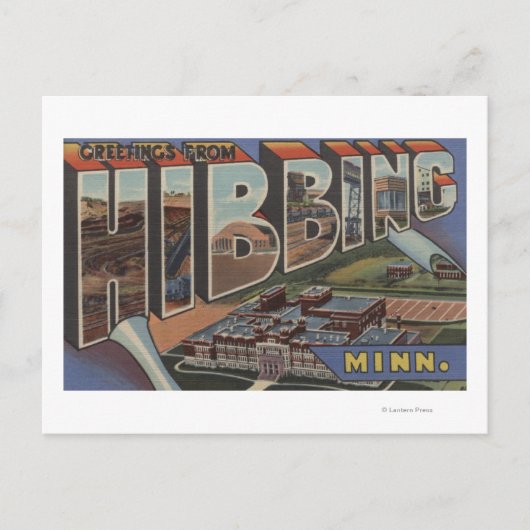 Hibbing, Minnesota – 大きな文字のシーン ポストカード (正面)